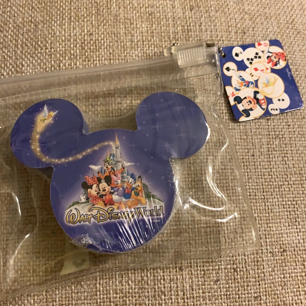 Disney playing cards shaped like Mickey Mouse